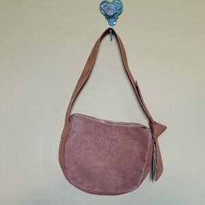 NWT Anthro Street Level Brown Faux Suede Metallic Shoulder Bag